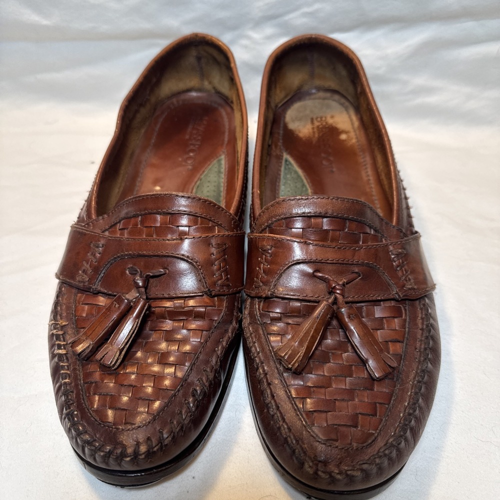 Brass Boot‎ Brown Leather Tassel Loafers Dress Shoes Size 10 M 92103 Fresh Heals